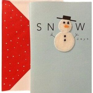 6 Felted Snowman Christmas Cards "Snow Days"